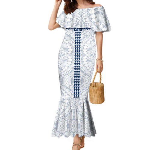 Personalized Geelong Cats Family Matching Mermaid Dress and Hawaiian Shirt Polynesian Tribal Pattern Heritage Football