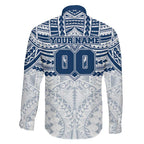 Personalized Geelong Cats Family Matching Off Shoulder Maxi Dress and Hawaiian Shirt Polynesian Tribal Pattern Heritage Football