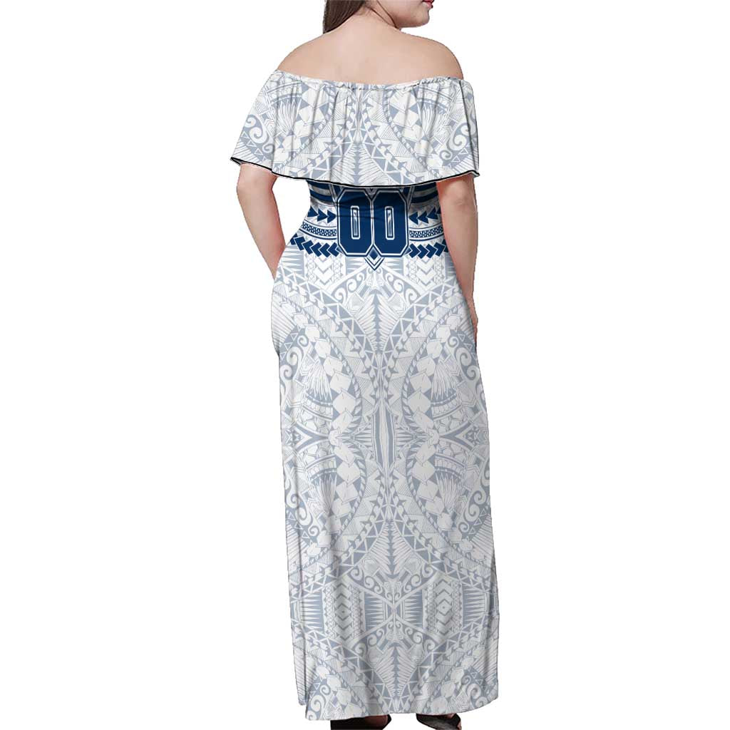 Personalized Geelong Cats Family Matching Off Shoulder Maxi Dress and Hawaiian Shirt Polynesian Tribal Pattern Heritage Football