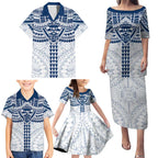Personalized Geelong Cats Family Matching Puletasi and Hawaiian Shirt Polynesian Tribal Pattern Heritage Football