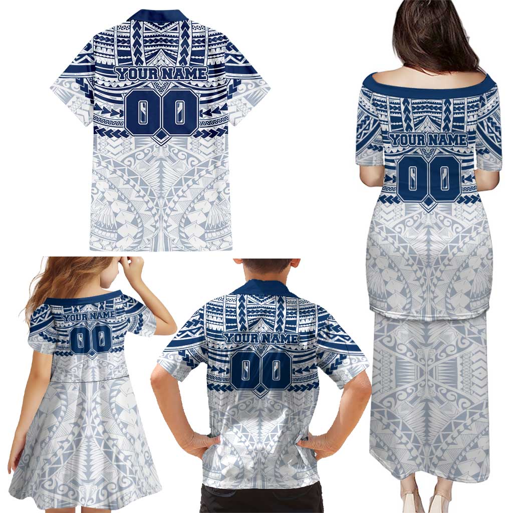 Personalized Geelong Cats Family Matching Puletasi and Hawaiian Shirt Polynesian Tribal Pattern Heritage Football