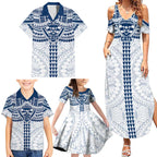 Personalized Geelong Cats Family Matching Summer Maxi Dress and Hawaiian Shirt Polynesian Tribal Pattern Heritage Football