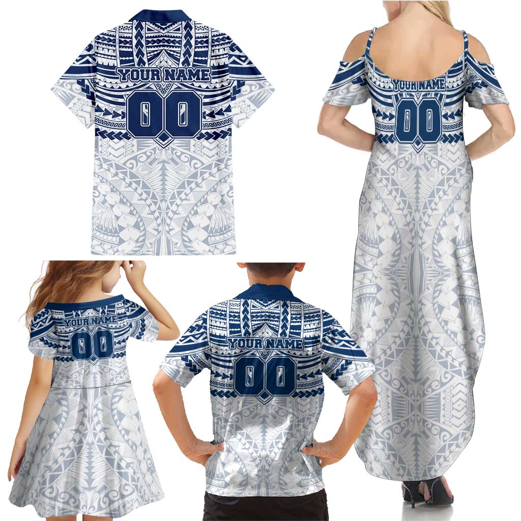 Personalized Geelong Cats Family Matching Summer Maxi Dress and Hawaiian Shirt Polynesian Tribal Pattern Heritage Football