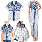 Personalized Geelong Cats Family Matching Tank Maxi Dress and Hawaiian Shirt Polynesian Tribal Pattern Heritage Football