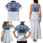 Personalized Geelong Cats Family Matching Tank Maxi Dress and Hawaiian Shirt Polynesian Tribal Pattern Heritage Football