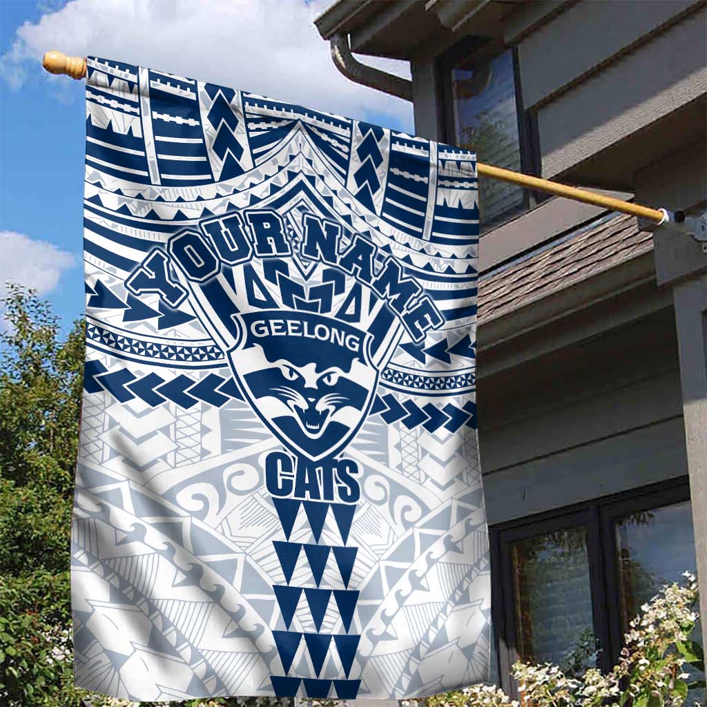 Personalized Geelong Cats Garden Flag Polynesian Tribal Pattern Heritage Football