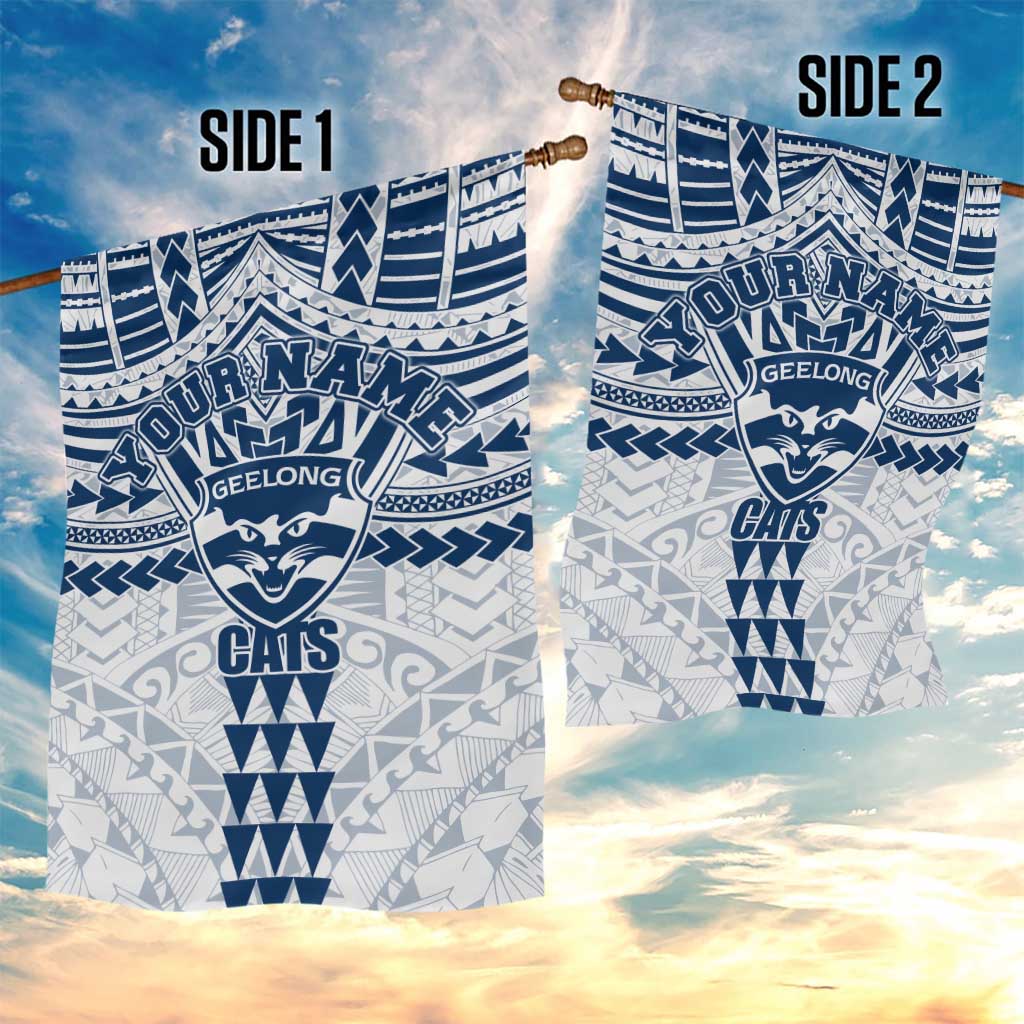 Personalized Geelong Cats Garden Flag Polynesian Tribal Pattern Heritage Football