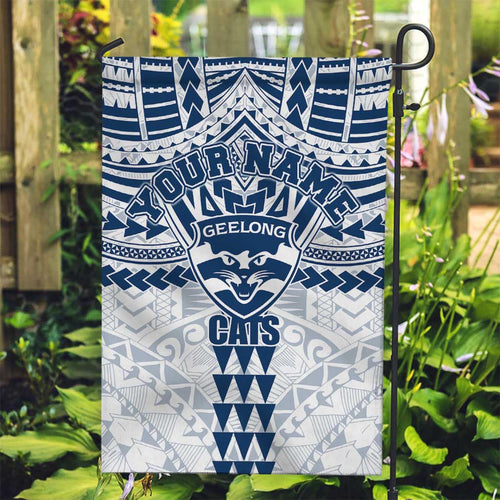 Personalized Geelong Cats Garden Flag Polynesian Tribal Pattern Heritage Football