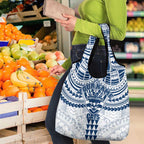 Personalized Geelong Cats Grocery Bag Polynesian Tribal Pattern Heritage Football