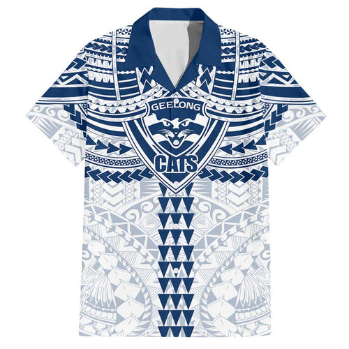 Personalized Geelong Cats Hawaiian Shirt Polynesian Tribal Pattern Heritage Football