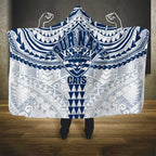 Personalized Geelong Cats Hooded Blanket Polynesian Tribal Pattern Heritage Football