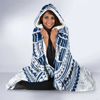 Personalized Geelong Cats Hooded Blanket Polynesian Tribal Pattern Heritage Football