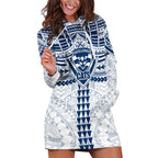 Personalized Geelong Cats Hoodie Dress Polynesian Tribal Pattern Heritage Football