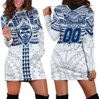 Personalized Geelong Cats Hoodie Dress Polynesian Tribal Pattern Heritage Football