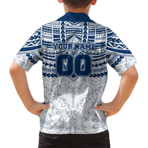 Personalized Geelong Cats Kid Hawaiian Shirt Polynesian Tribal Pattern Heritage Football