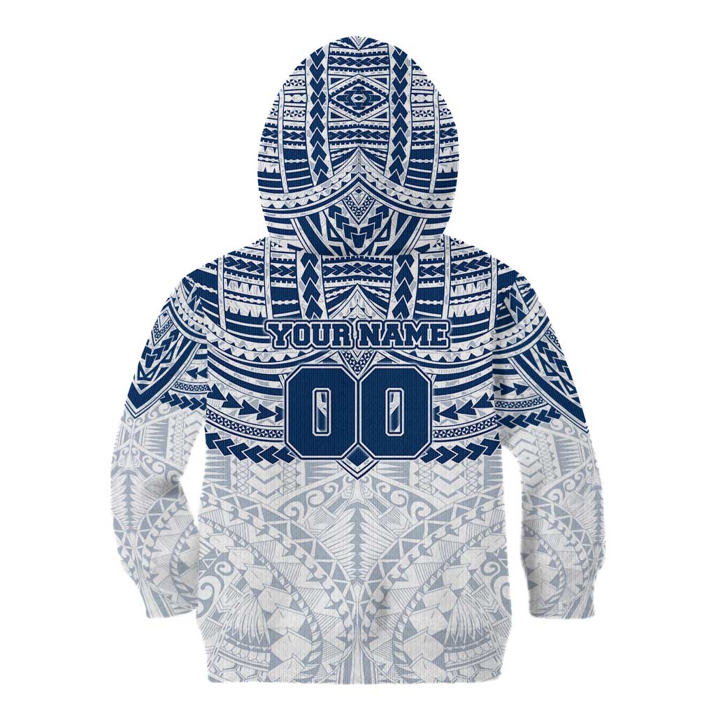 Personalized Geelong Cats Kid Hoodie Polynesian Tribal Pattern Heritage Football