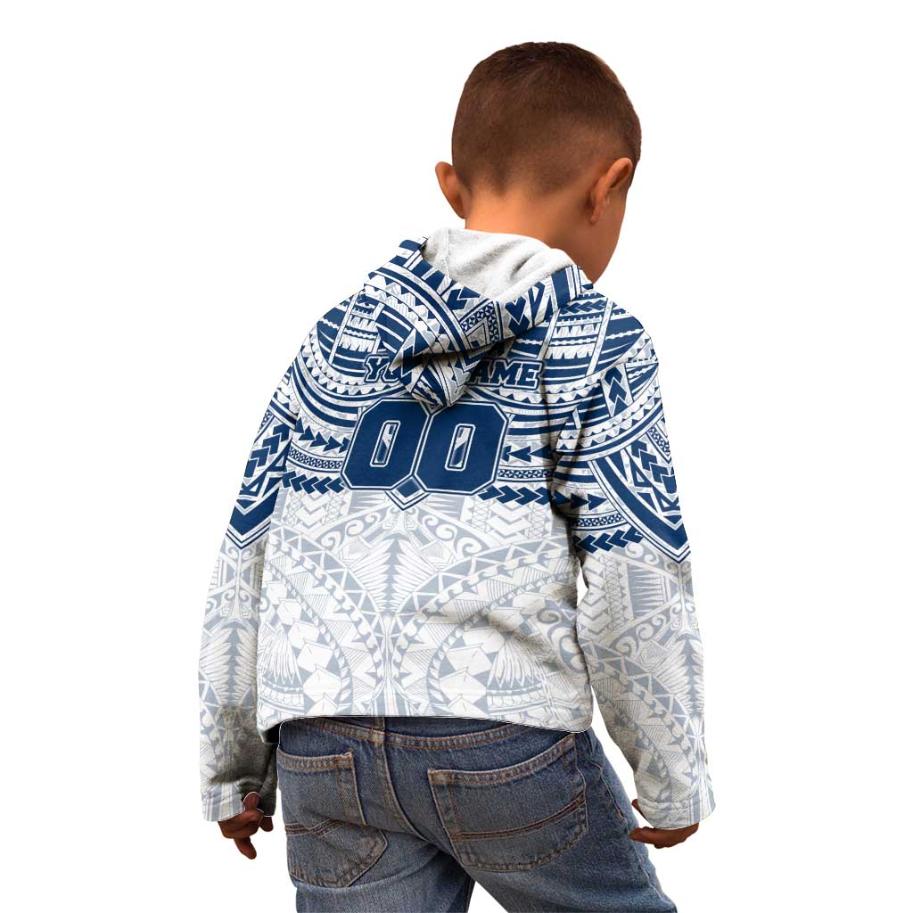 Personalized Geelong Cats Kid Hoodie Polynesian Tribal Pattern Heritage Football