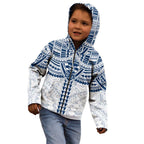 Personalized Geelong Cats Kid Hoodie Polynesian Tribal Pattern Heritage Football