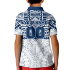 Personalized Geelong Cats Kid Polo Shirt Polynesian Tribal Pattern Heritage Football