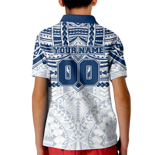 Personalized Geelong Cats Kid Polo Shirt Polynesian Tribal Pattern Heritage Football