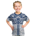 Personalized Geelong Cats Kid T Shirt Polynesian Tribal Pattern Heritage Football