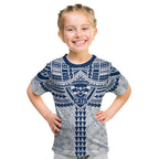 Personalized Geelong Cats Kid T Shirt Polynesian Tribal Pattern Heritage Football