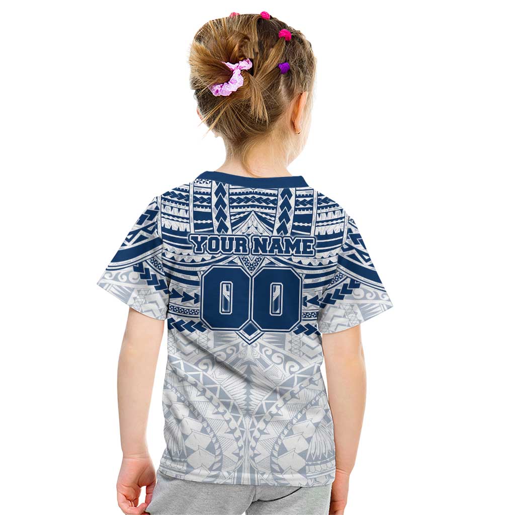 Personalized Geelong Cats Kid T Shirt Polynesian Tribal Pattern Heritage Football