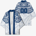 Personalized Geelong Cats Kimono Polynesian Tribal Pattern Heritage Football
