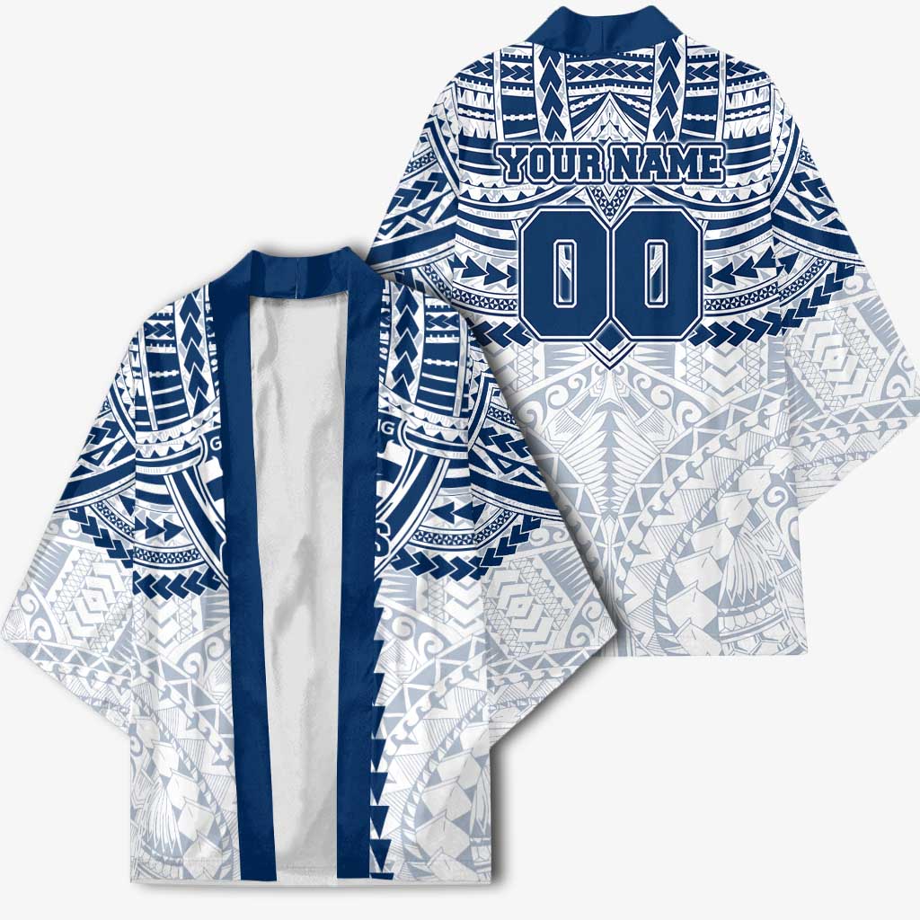 Personalized Geelong Cats Kimono Polynesian Tribal Pattern Heritage Football