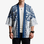 Personalized Geelong Cats Kimono Polynesian Tribal Pattern Heritage Football