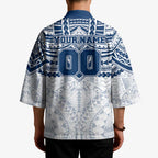 Personalized Geelong Cats Kimono Polynesian Tribal Pattern Heritage Football