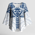 Personalized Geelong Cats Kimono Sleeve Blouse Polynesian Tribal Pattern Heritage Football