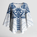 Personalized Geelong Cats Kimono Sleeve Blouse Polynesian Tribal Pattern Heritage Football