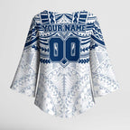 Personalized Geelong Cats Kimono Sleeve Blouse Polynesian Tribal Pattern Heritage Football
