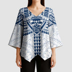 Personalized Geelong Cats Kimono Sleeve Blouse Polynesian Tribal Pattern Heritage Football