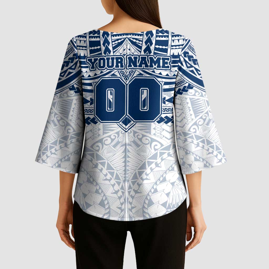 Personalized Geelong Cats Kimono Sleeve Blouse Polynesian Tribal Pattern Heritage Football
