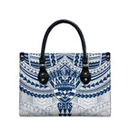 Personalized Geelong Cats Leather Bag Polynesian Tribal Pattern Heritage Football