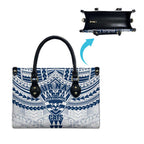 Personalized Geelong Cats Leather Bag Polynesian Tribal Pattern Heritage Football