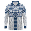 Personalized Geelong Cats Long Sleeve Polo Shirt Polynesian Tribal Pattern Heritage Football