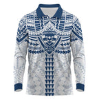 Personalized Geelong Cats Long Sleeve Polo Shirt Polynesian Tribal Pattern Heritage Football
