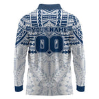 Personalized Geelong Cats Long Sleeve Polo Shirt Polynesian Tribal Pattern Heritage Football