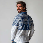 Personalized Geelong Cats Long Sleeve Polo Shirt Polynesian Tribal Pattern Heritage Football