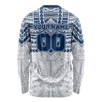 Personalized Geelong Cats Long Sleeve Shirt Polynesian Tribal Pattern Heritage Football