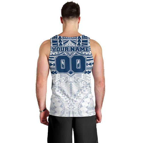 Personalized Geelong Cats Men Tank Top Polynesian Tribal Pattern Heritage Football