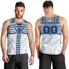 Personalized Geelong Cats Men Tank Top Polynesian Tribal Pattern Heritage Football