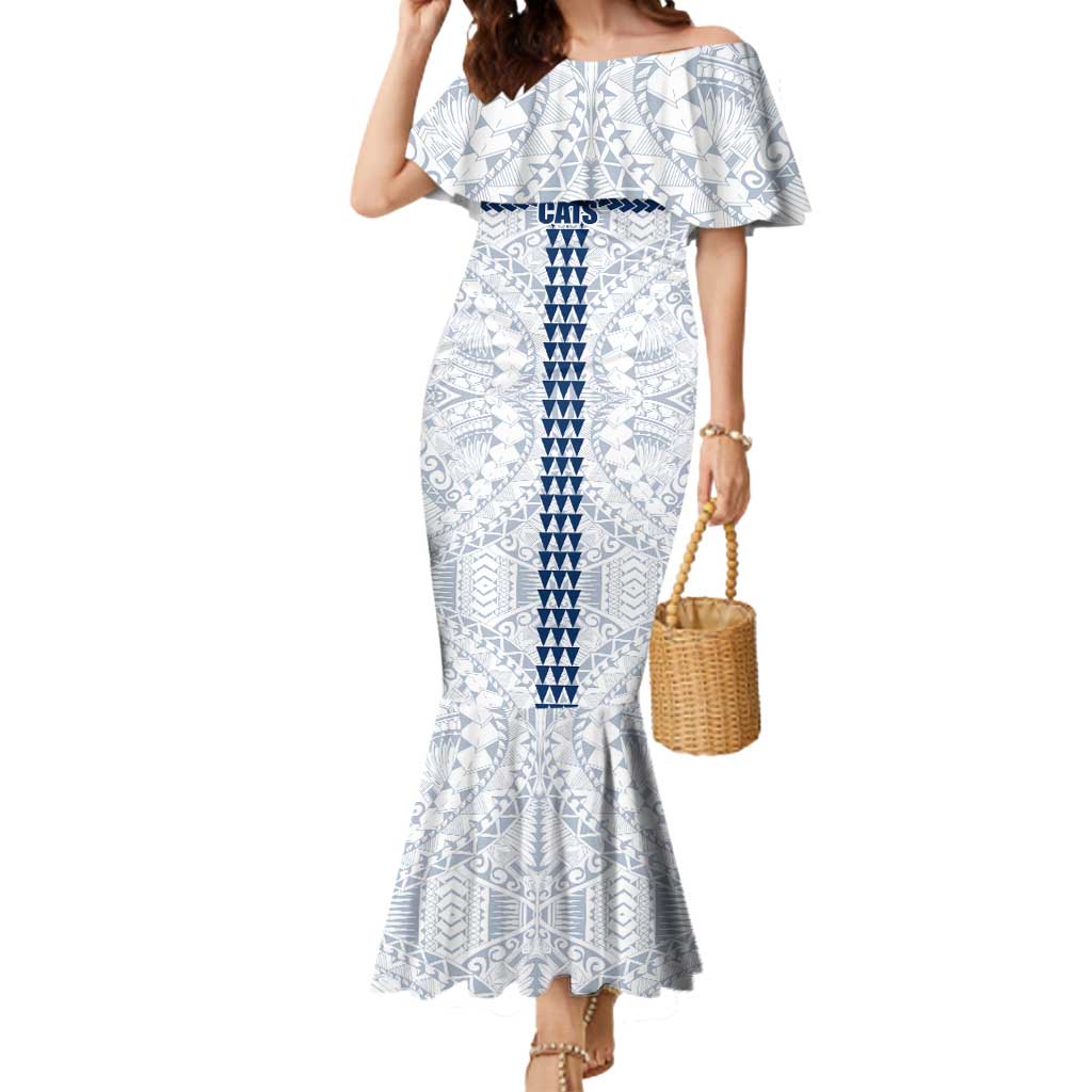 Personalized Geelong Cats Mermaid Dress Polynesian Tribal Pattern Heritage Football