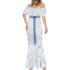 Personalized Geelong Cats Mermaid Dress Polynesian Tribal Pattern Heritage Football