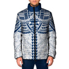 Personalized Geelong Cats Padded Jacket Polynesian Tribal Pattern Heritage Football