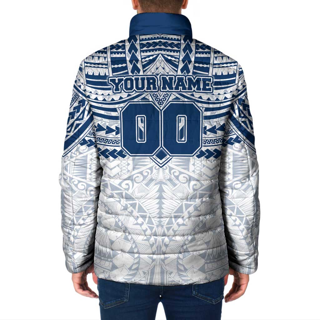 Personalized Geelong Cats Padded Jacket Polynesian Tribal Pattern Heritage Football