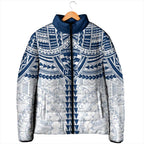 Personalized Geelong Cats Padded Jacket Polynesian Tribal Pattern Heritage Football